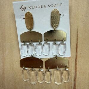Kendra Scott Gold and Clear Emmett chandelier Earrings